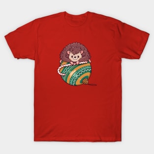 Cute Cartoon Christmas Hedgehog on an Ornament T-Shirt